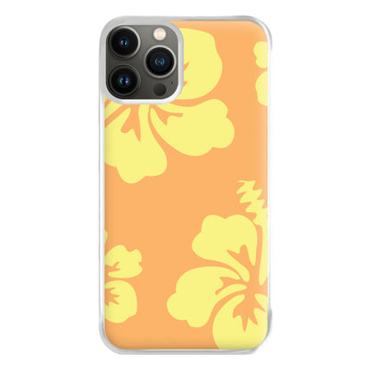 Orange And Yellow Hawaiian Flowers Pattern Phone Case for iPhone 13 Pro Max