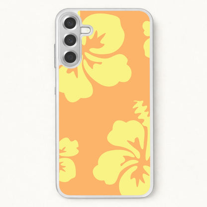 Orange And Yellow Hawaiian Flowers Pattern Phone Case for Galaxy A37