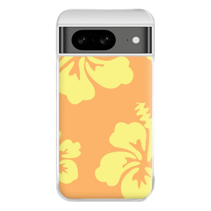 Orange And Yellow Hawaiian Flowers Pattern Phone Case for Google Pixel 8