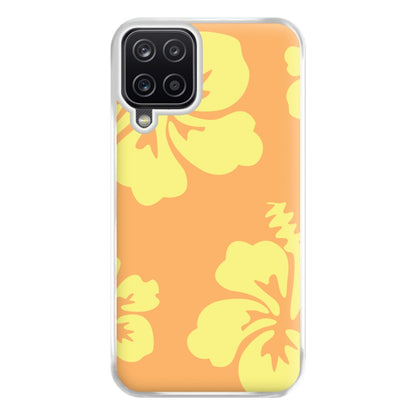 Orange And Yellow Hawaiian Flowers Pattern Phone Case for Galaxy A12