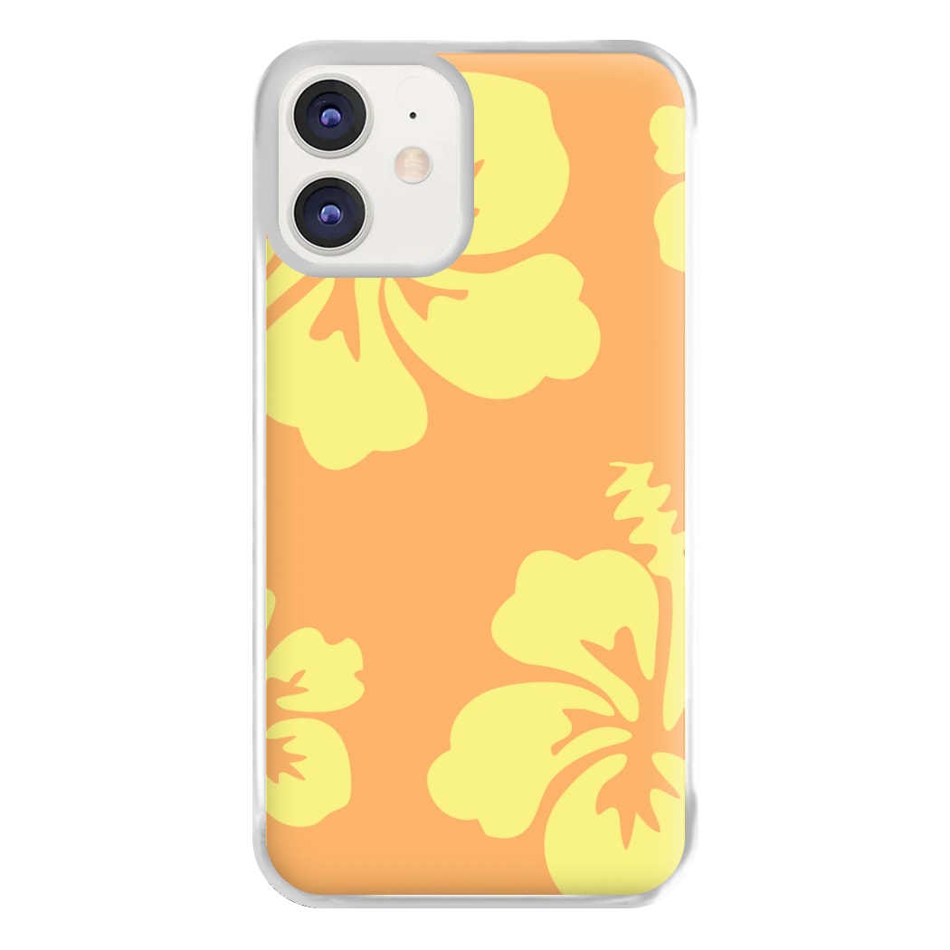 Orange And Yellow Hawaiian Flowers Pattern Phone Case for iPhone 12 / 12 Pro