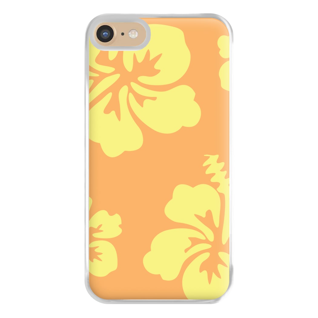 Orange And Yellow Hawaiian Flowers Pattern Phone Case for iPhone 6 / 7 / 8 / SE