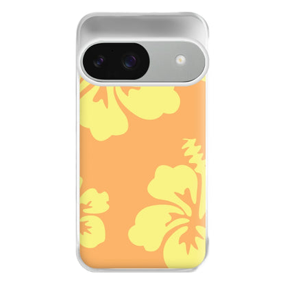 Orange And Yellow Hawaiian Flowers Pattern Phone Case for Google Pixel 9 / 9 Pro