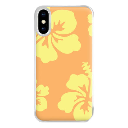 Orange And Yellow Hawaiian Flowers Pattern Phone Case for iPhone XS Max