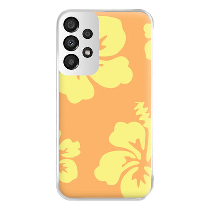 Orange And Yellow Hawaiian Flowers Pattern Phone Case for Galaxy A33