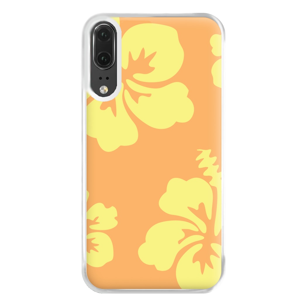 Orange And Yellow Hawaiian Flowers Pattern Phone Case for Huawei P20
