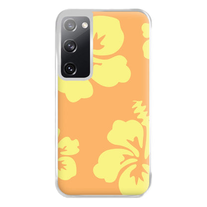 Orange And Yellow Hawaiian Flowers Pattern Phone Case for Galaxy S20