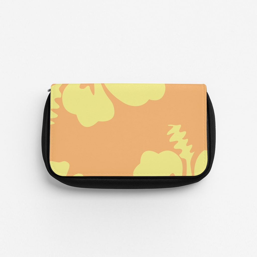 Orange And Yellow Hawaiian Flowers Pattern Pencil Case