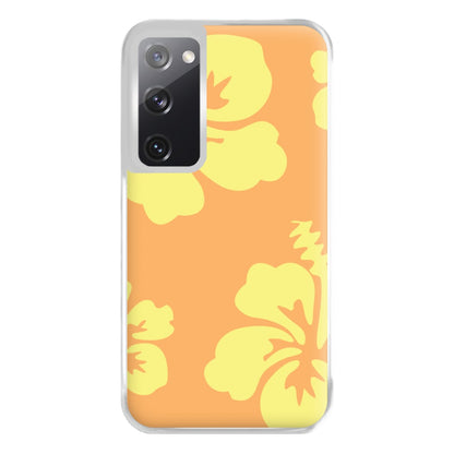 Orange And Yellow Hawaiian Flowers Pattern Phone Case for Galaxy S20FE