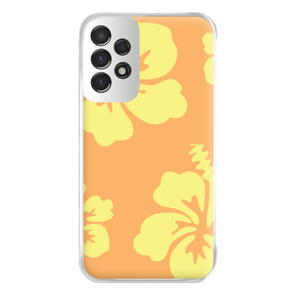 Orange And Yellow Hawaiian Flowers Pattern Phone Case for Galaxy A53