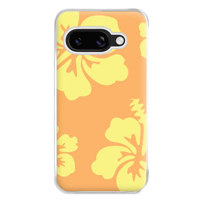 Orange And Yellow Hawaiian Flowers Pattern Phone Case for Google Pixel 8a