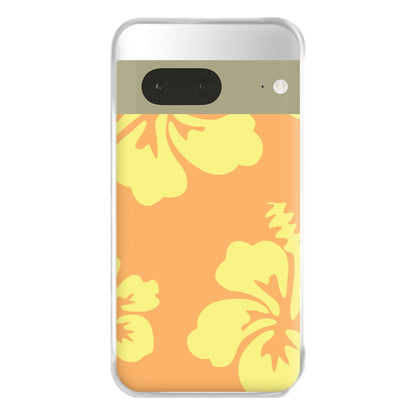 Orange And Yellow Hawaiian Flowers Pattern Phone Case for Google Pixel 7a
