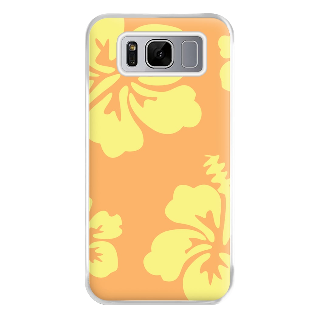 Orange And Yellow Hawaiian Flowers Pattern Phone Case for Galaxy S8 Plus