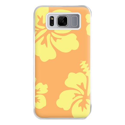 Orange And Yellow Hawaiian Flowers Pattern Phone Case for Galaxy S8 Plus
