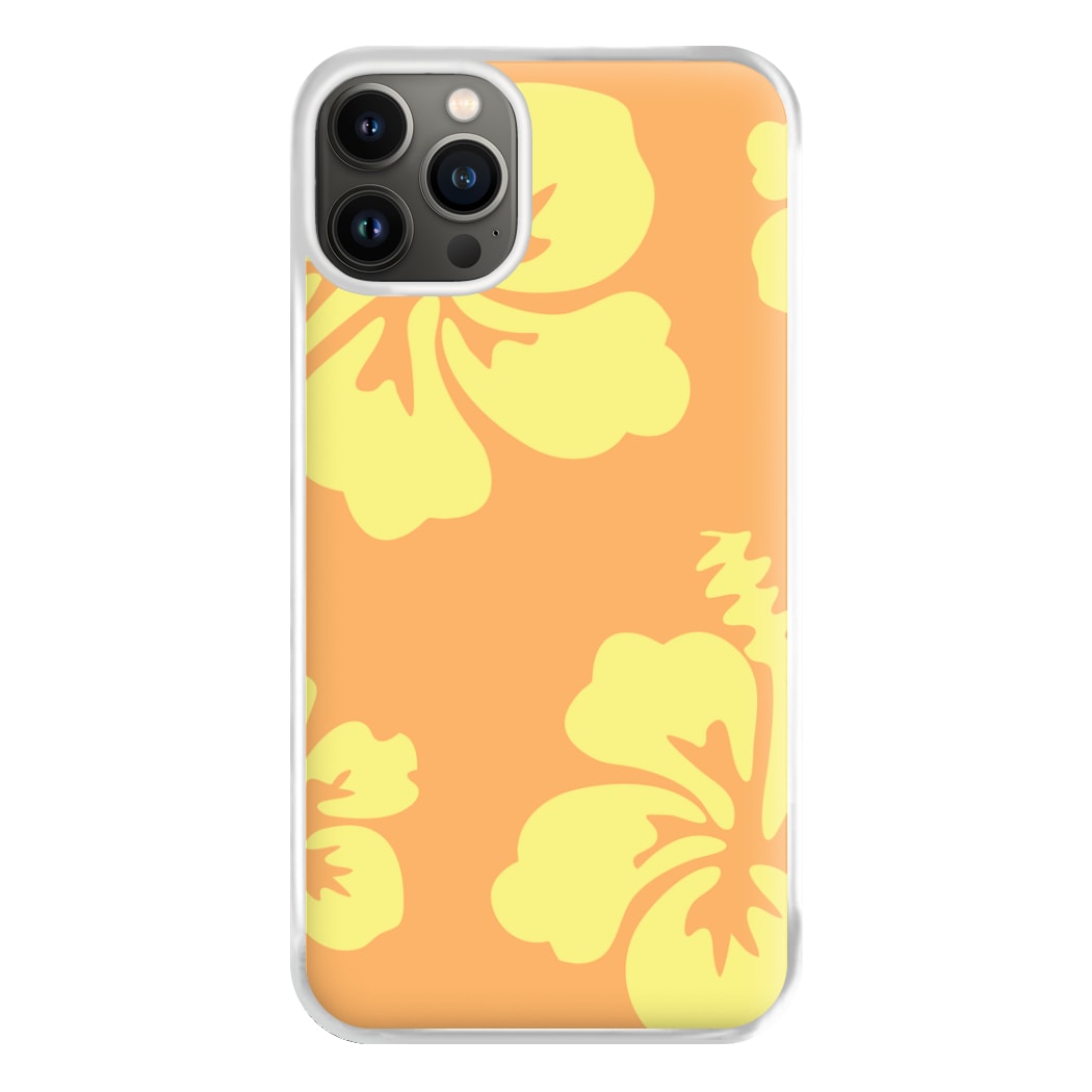 Orange And Yellow Hawaiian Flowers Pattern Phone Case for iPhone 13