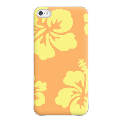 Orange And Yellow Hawaiian Flowers Pattern Phone Case for iPhone 5 / 5s / SE 2016