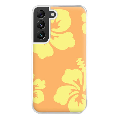 Orange And Yellow Hawaiian Flowers Pattern Phone Case for Galaxy S22 Plus