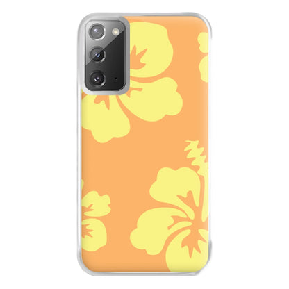 Orange And Yellow Hawaiian Flowers Pattern Phone Case for Galaxy Note 20 Ultra