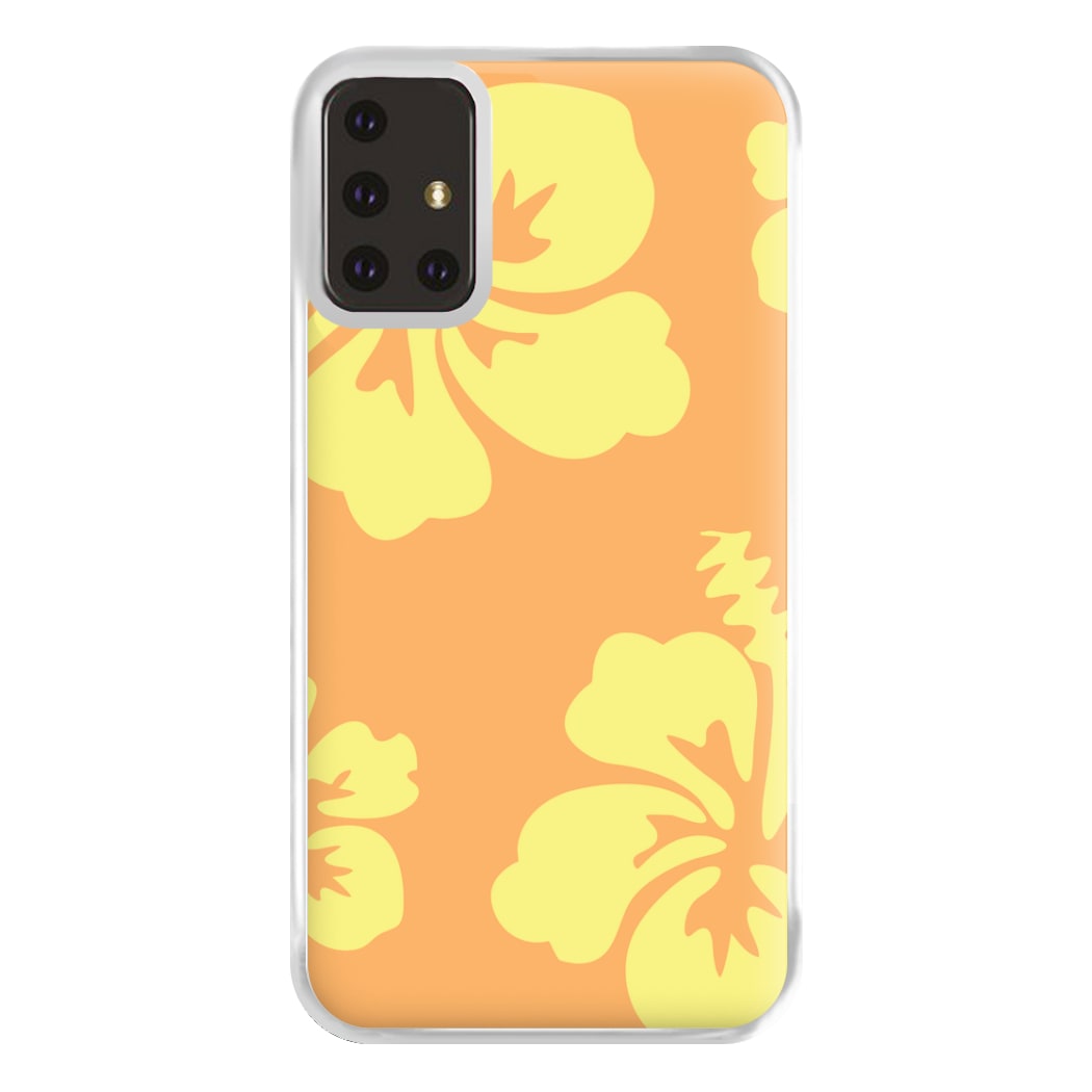 Orange And Yellow Hawaiian Flowers Pattern Phone Case for Galaxy A71