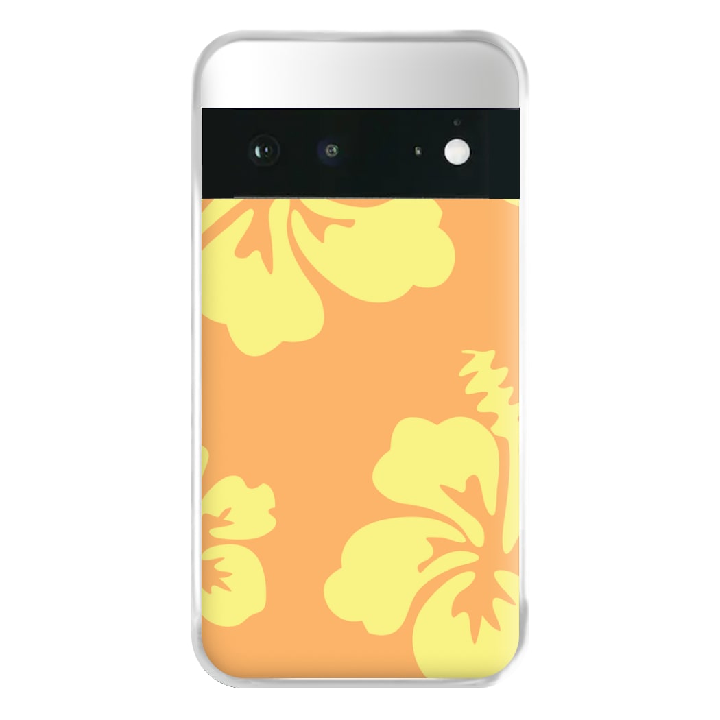 Orange And Yellow Hawaiian Flowers Pattern Phone Case for Google Pixel 6a