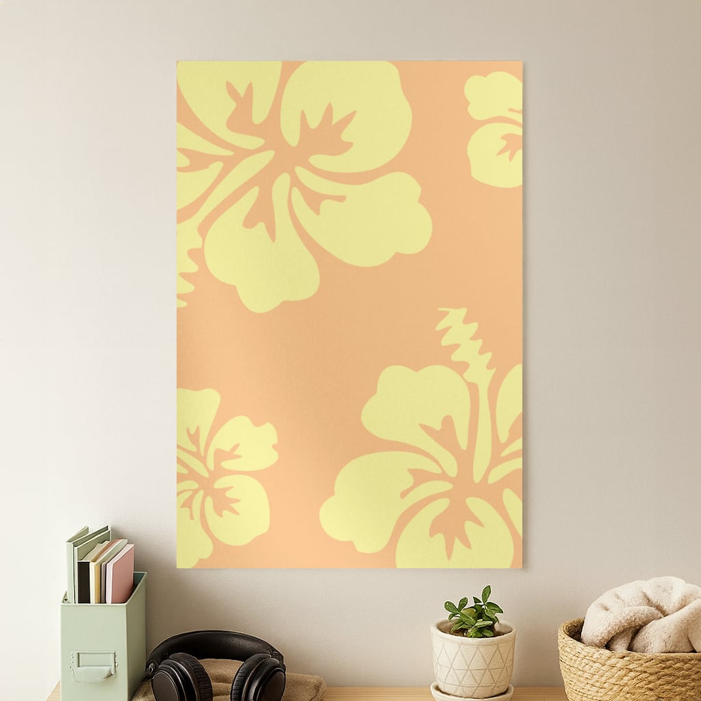 Orange And Yellow Hawaiian Flowers Pattern Poster