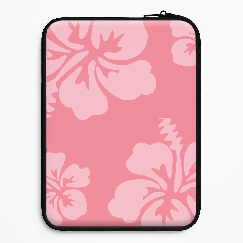Pink Hawaiian Flowers Pattern Laptop Sleeve