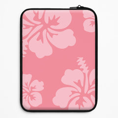 Pink Hawaiian Flowers Pattern Laptop Sleeve