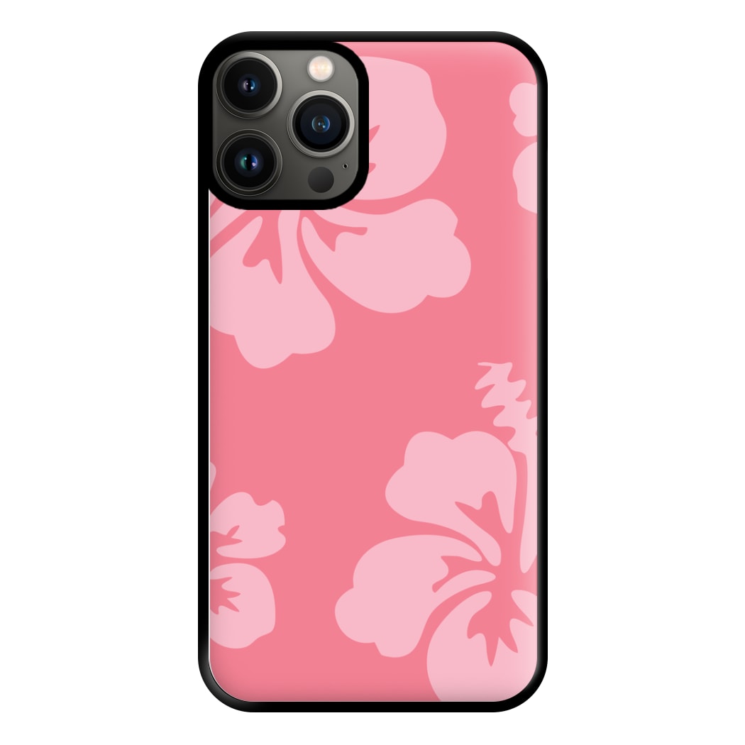 Pink Hawaiian Flowers Pattern Phone Case for iPhone 13 Pro Max