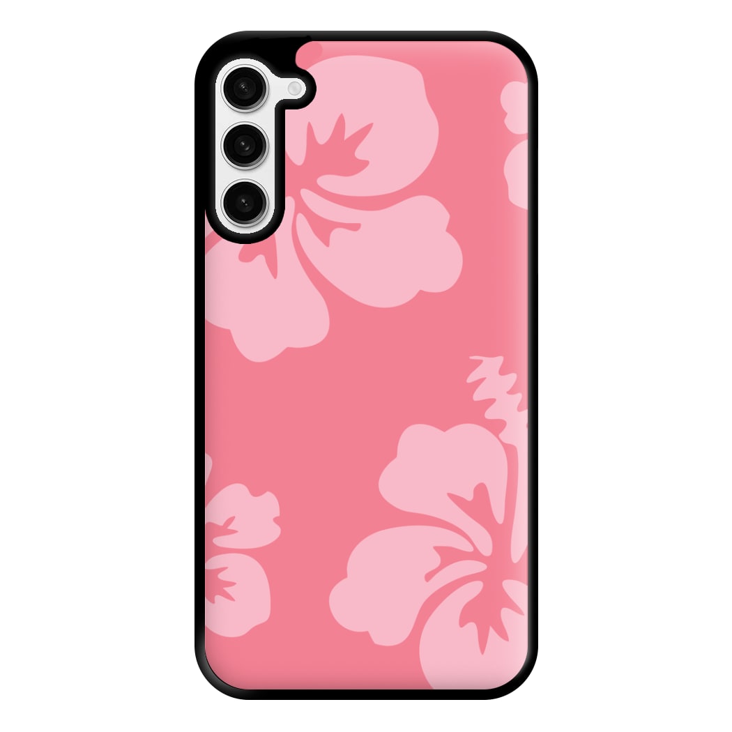 Pink Hawaiian Flowers Pattern Phone Case for Galaxy S23 Plus