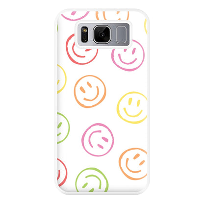 Colourful Sketched Smileys Pattern Phone Case for Galaxy S8 Plus