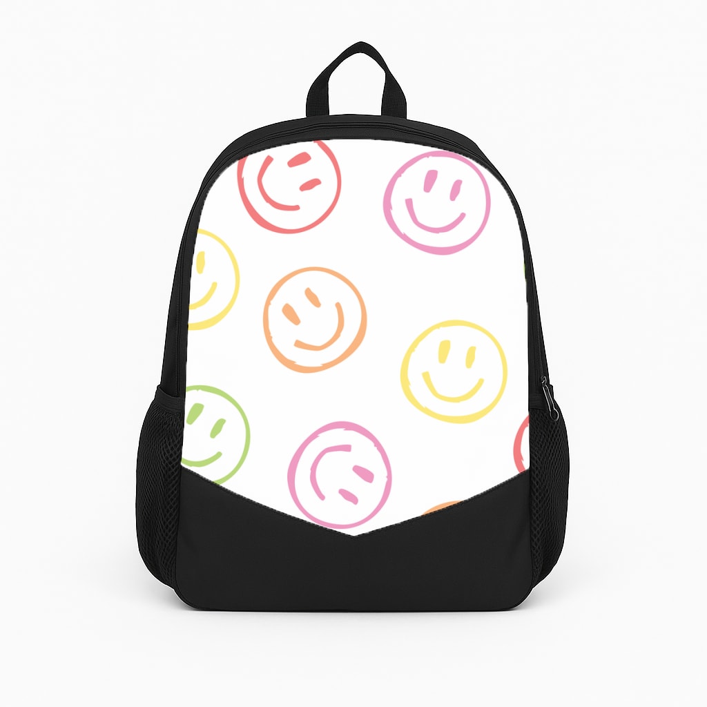 Colourful Sketched Smileys Pattern Backpack