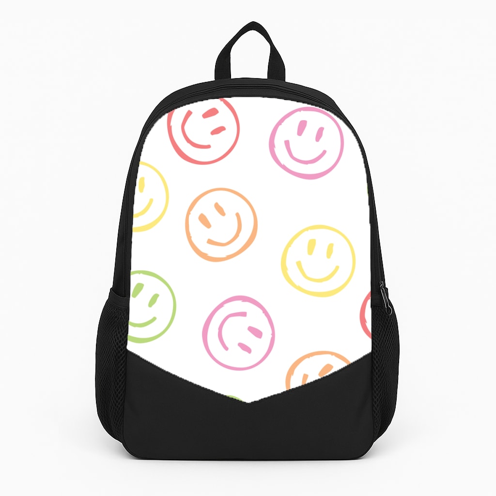 Colourful Sketched Smileys Pattern Backpack