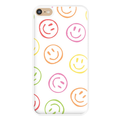 Colourful Sketched Smileys Pattern Phone Case for iPhone 6 Plus / 7 Plus / 8 Plus