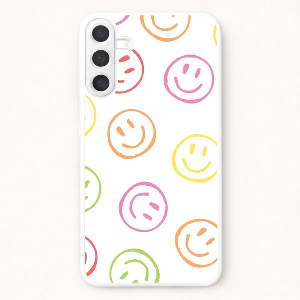 Colourful Sketched Smileys Pattern Phone Case for Galaxy A17
