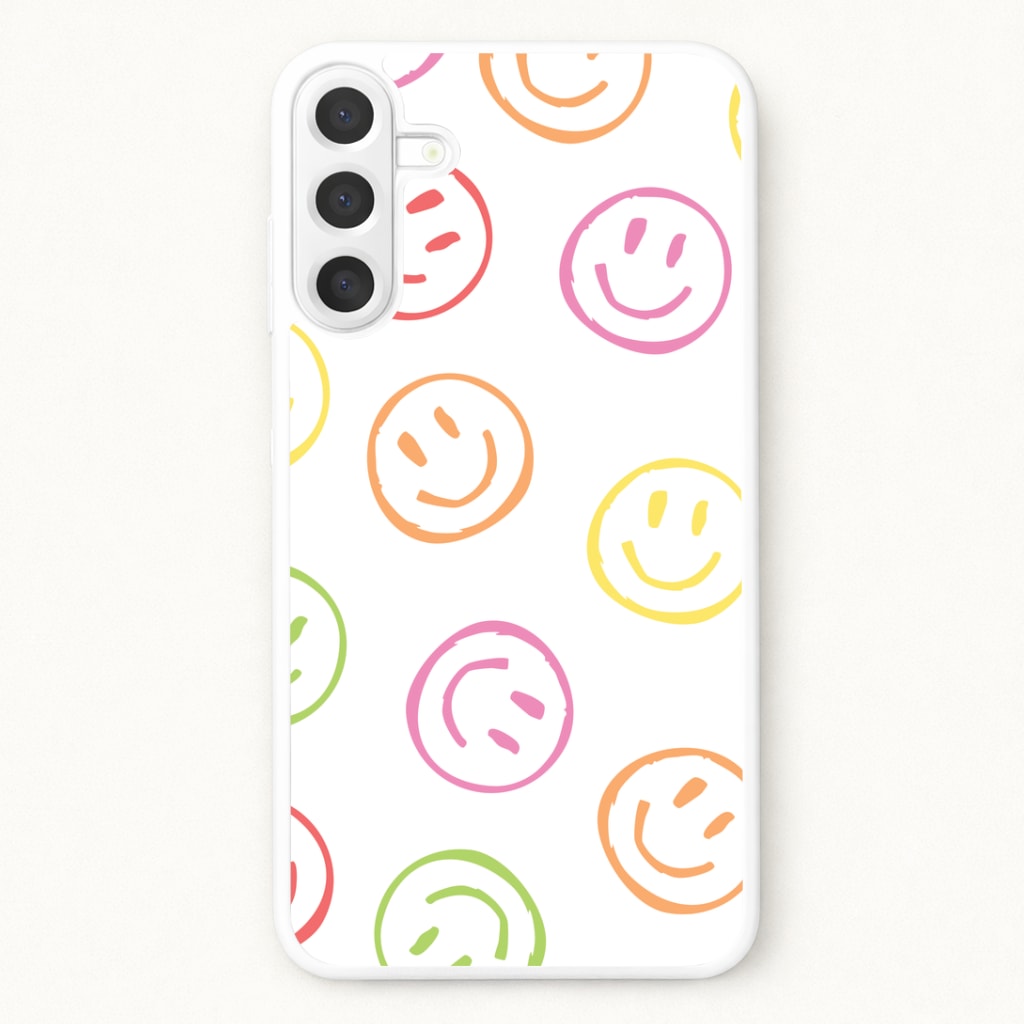 Colourful Sketched Smileys Pattern Phone Case for Galaxy A57