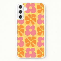 Summer Flowers Checkered Pattern Phone Case for Galaxy A37