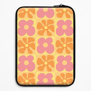 Summer Flowers Checkered Pattern Laptop Sleeve 1