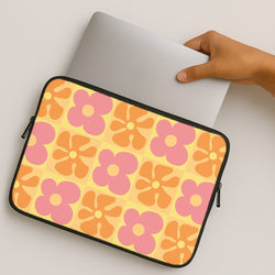 Summer Flowers Checkered Pattern MacBook Case