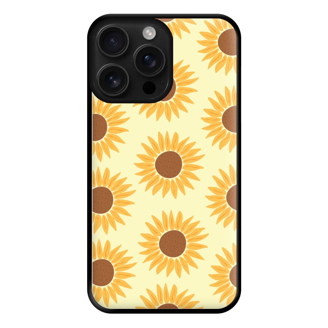 Sunflowers Abstract Pattern Phone Case for iPhone 16 Pro Max