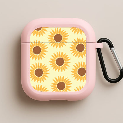 Sunflowers Abstract Pattern Pink AirPods Case