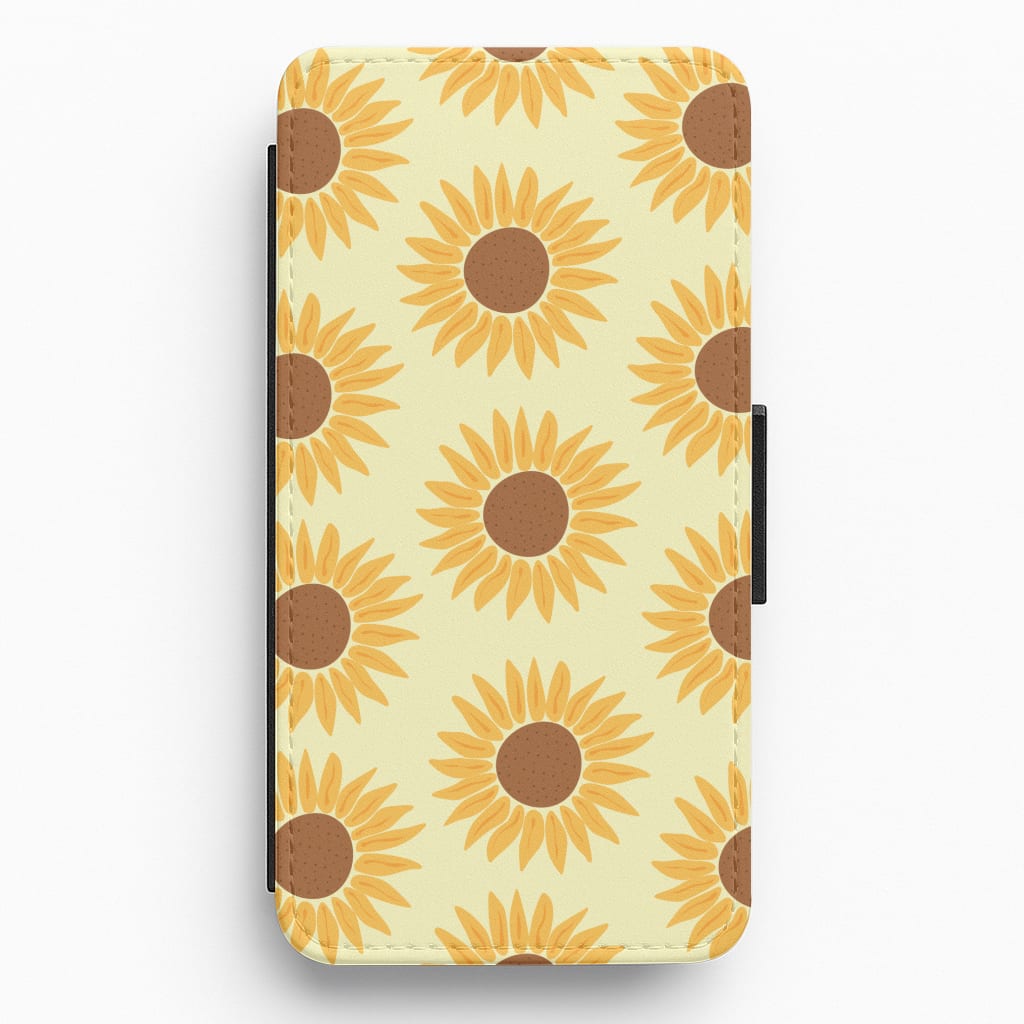 Sunflowers Abstract Pattern Flip / Wallet Phone Case