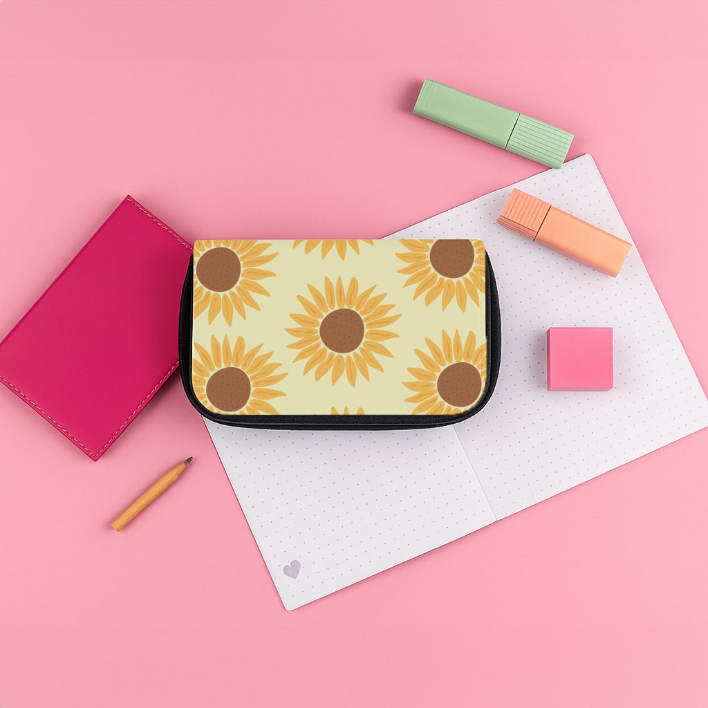 Sunflowers Abstract Pattern Pencil Case