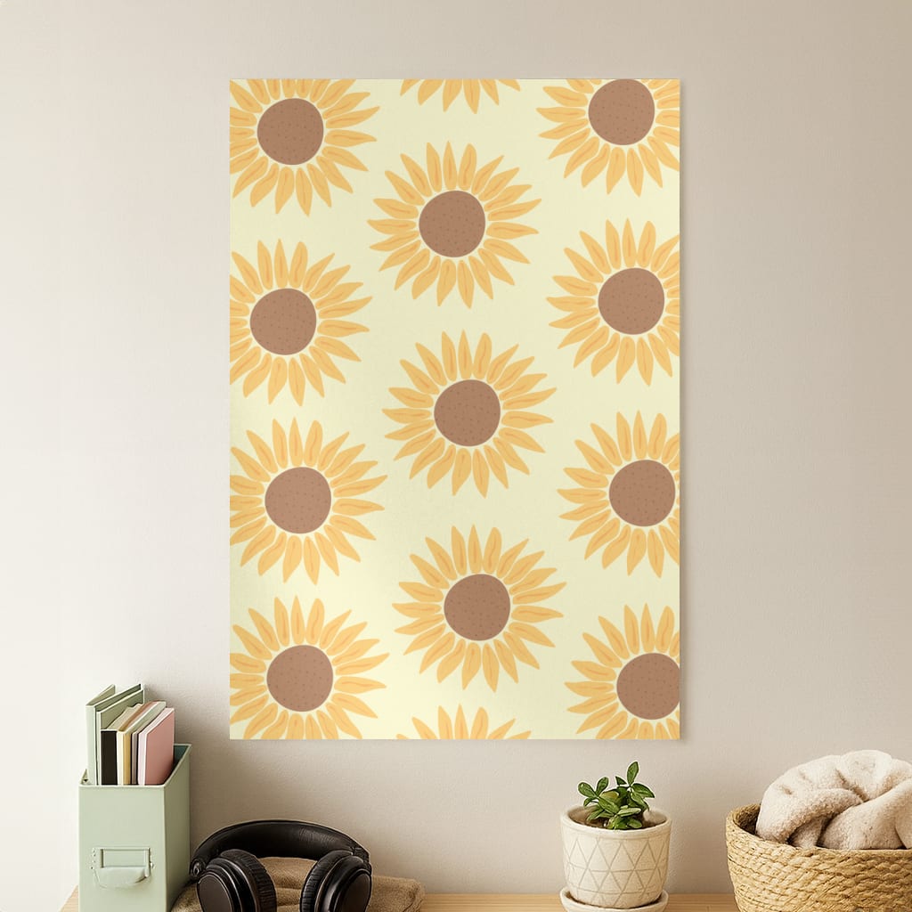 Sunflowers Abstract Pattern Poster