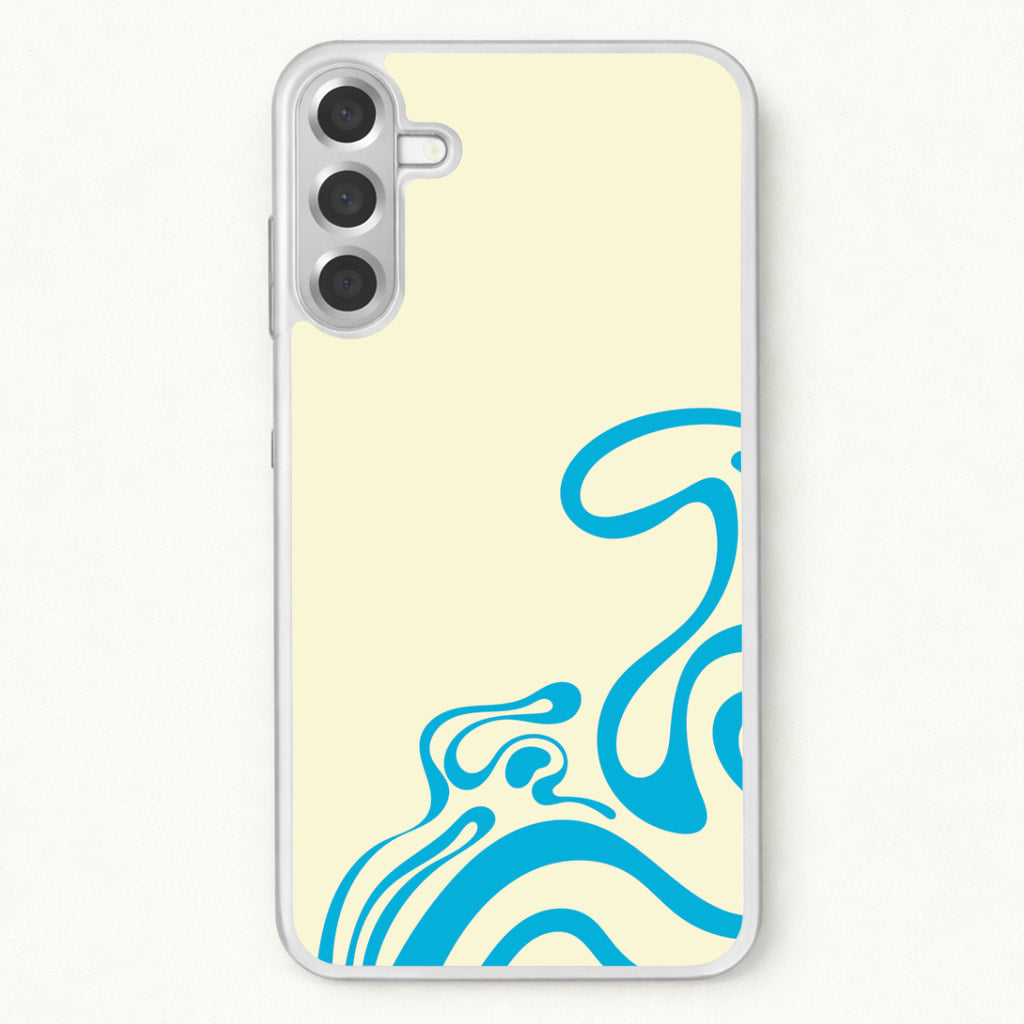 Blue Waves Corner Pattern Phone Case for Galaxy A37