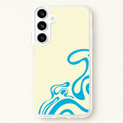 Blue Waves Corner Pattern Phone Case for Galaxy S26 Plus