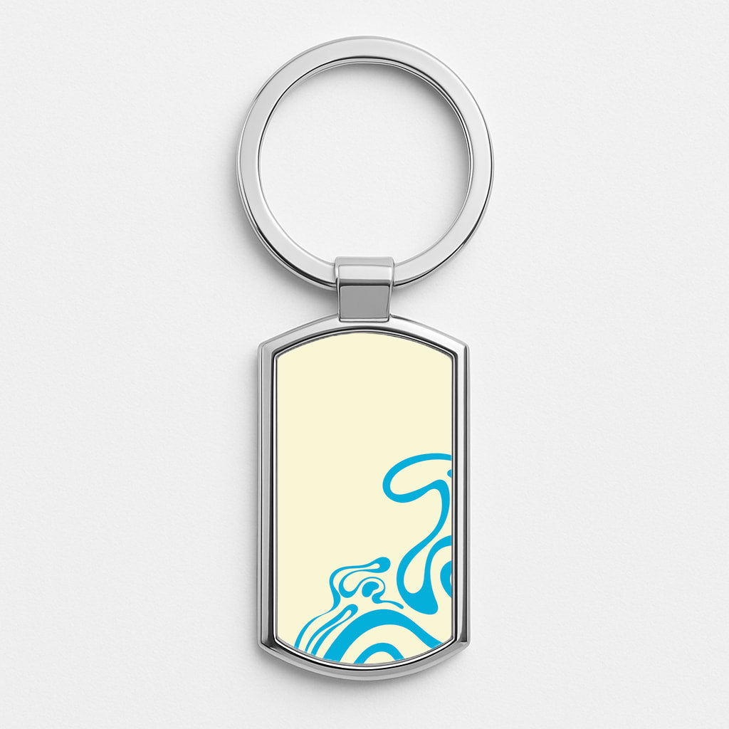 Blue Waves Corner Pattern Luxury Keyring