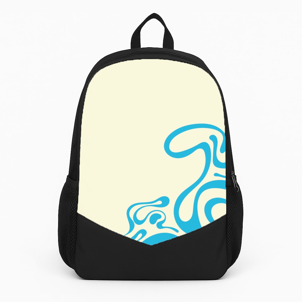 Blue Waves Corner Pattern Backpack