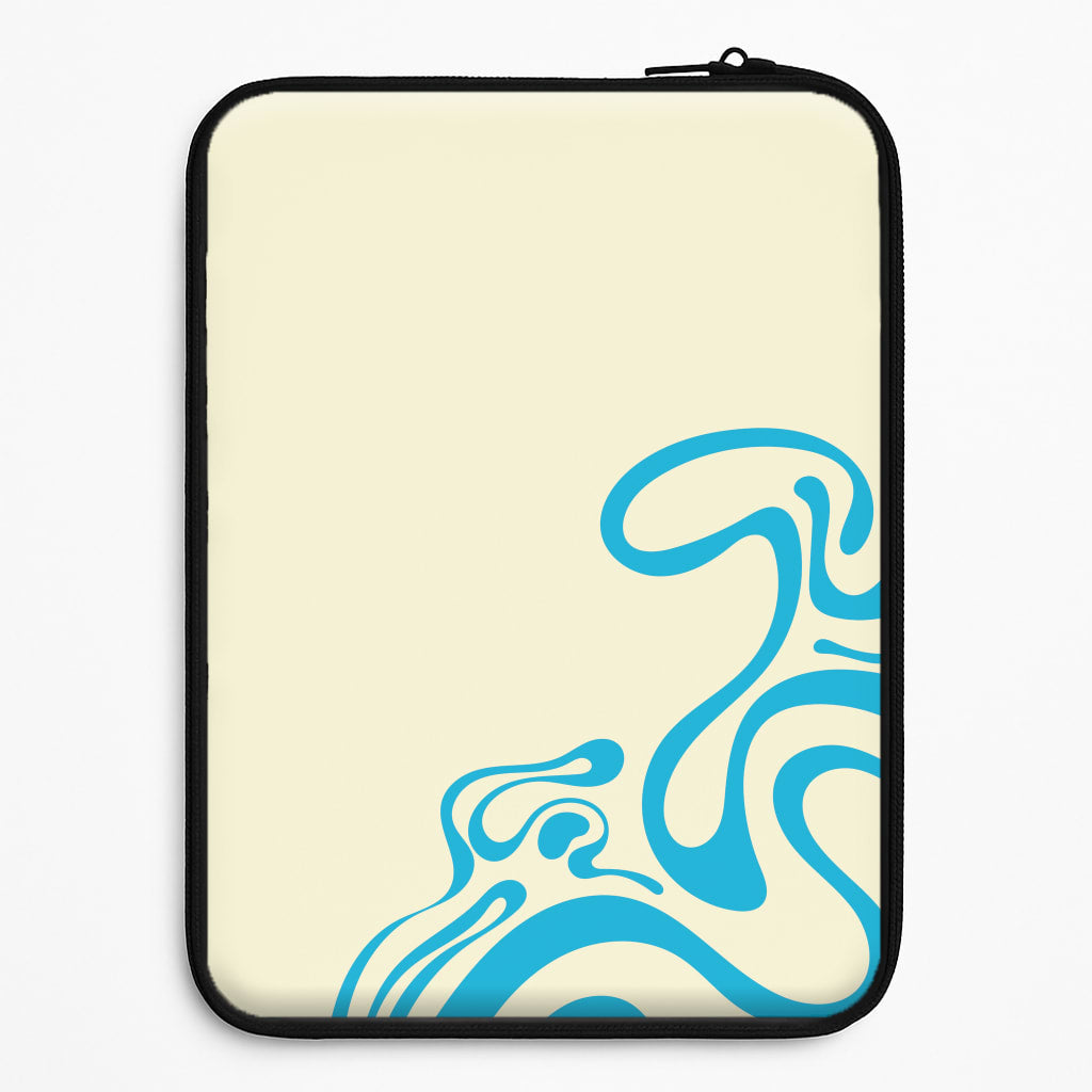 Blue Waves Corner Pattern Laptop Sleeve