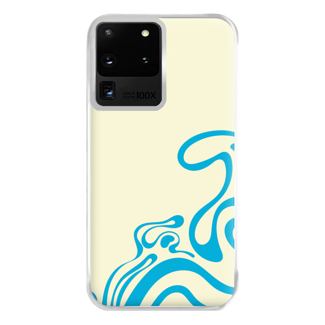 Blue Waves Corner Pattern Phone Case for Galaxy S20 Ultra
