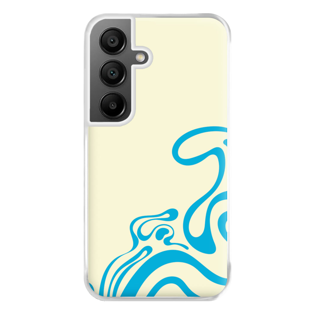 Blue Waves Corner Pattern Phone Case for Galaxy A56